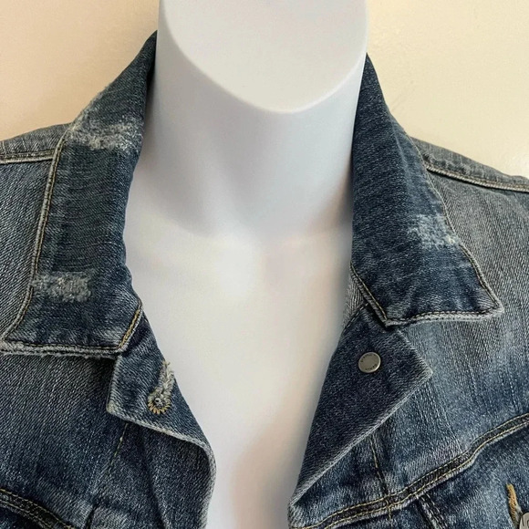 PAIGE JEAN VEST, distressed blue, size extra  small - Picture 5 of 12